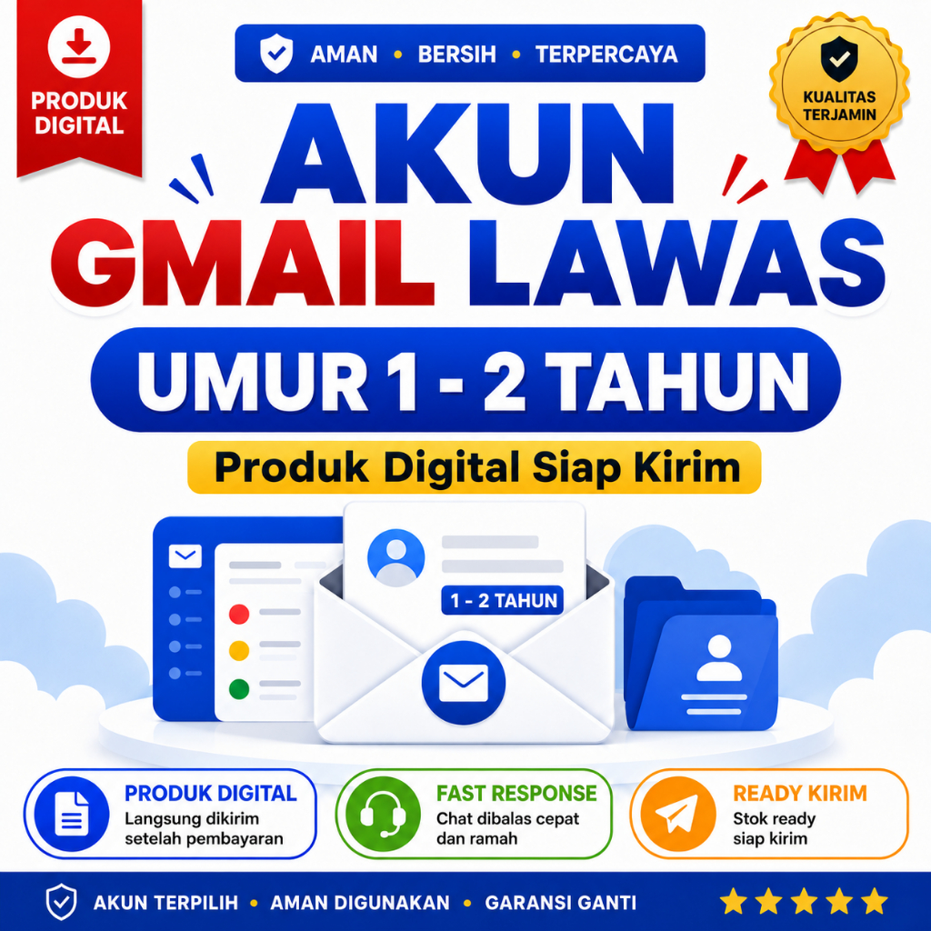 Akun Gmail Lawas Umur 1-2 Tahun Produk Digital Siap Kirim