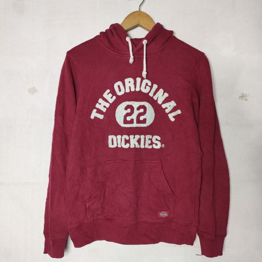 Hoodie Dickies Towel Bordir Script Dark Red Size S