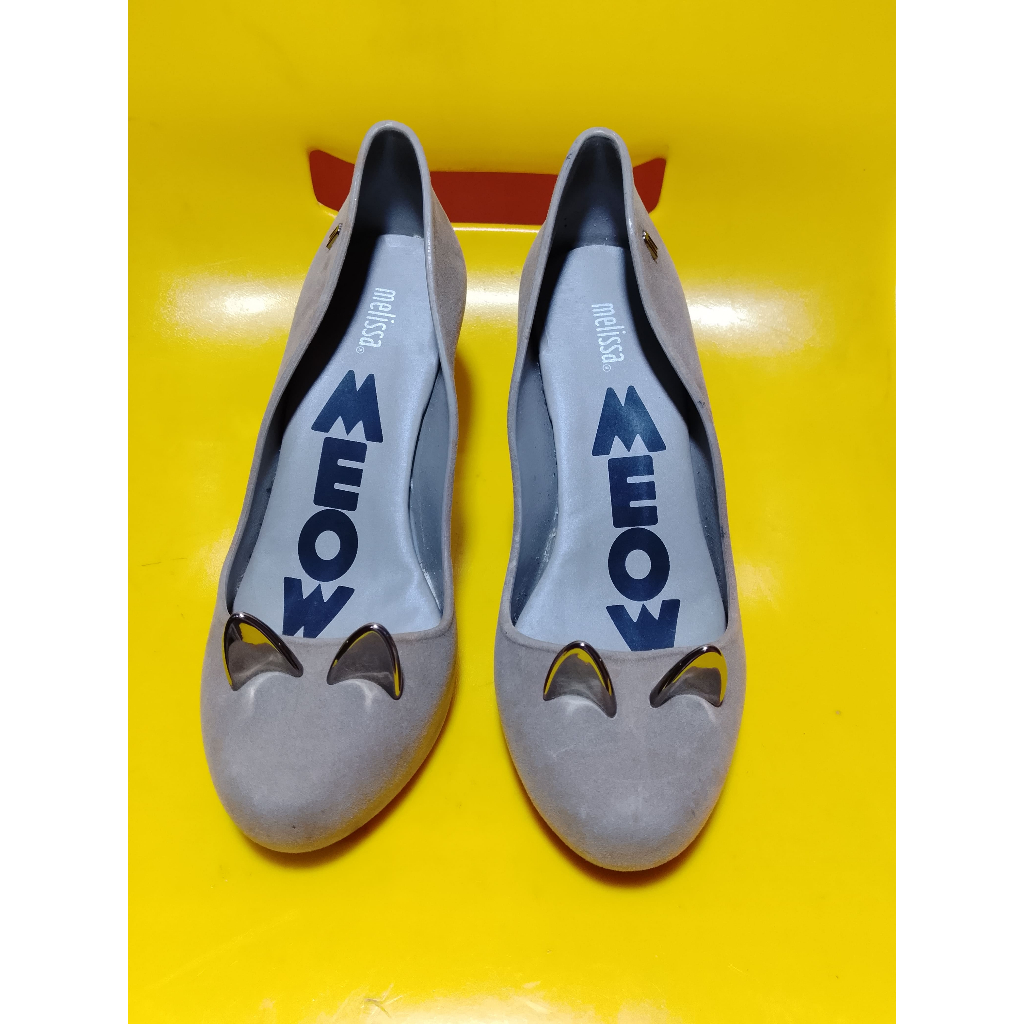 MELISSA Meow Heels Shoes Brown with metal kitty ears made in BRAZIL Sepatu Wanita AUTHENTIC WITH TAG