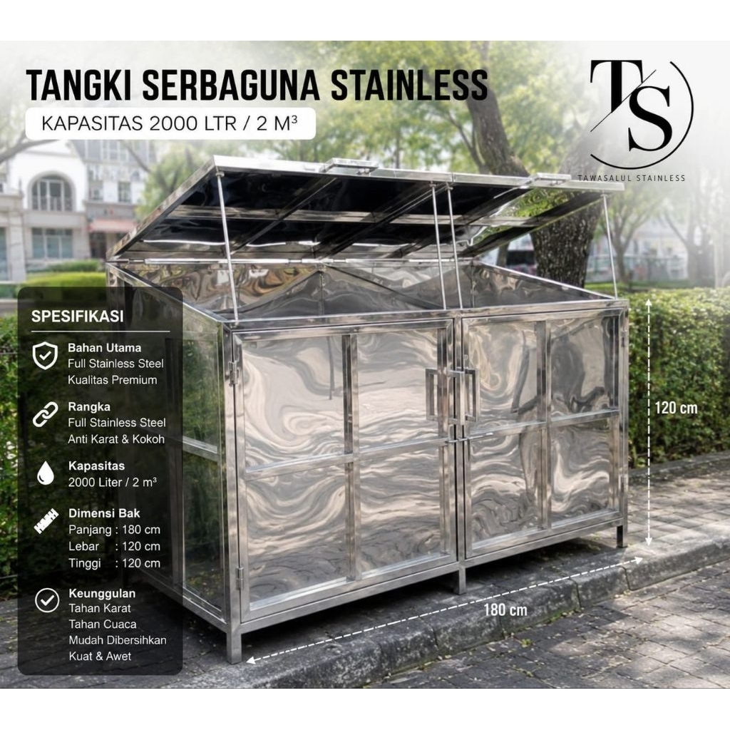 Bak sampah kountainer stainless / bak sampah