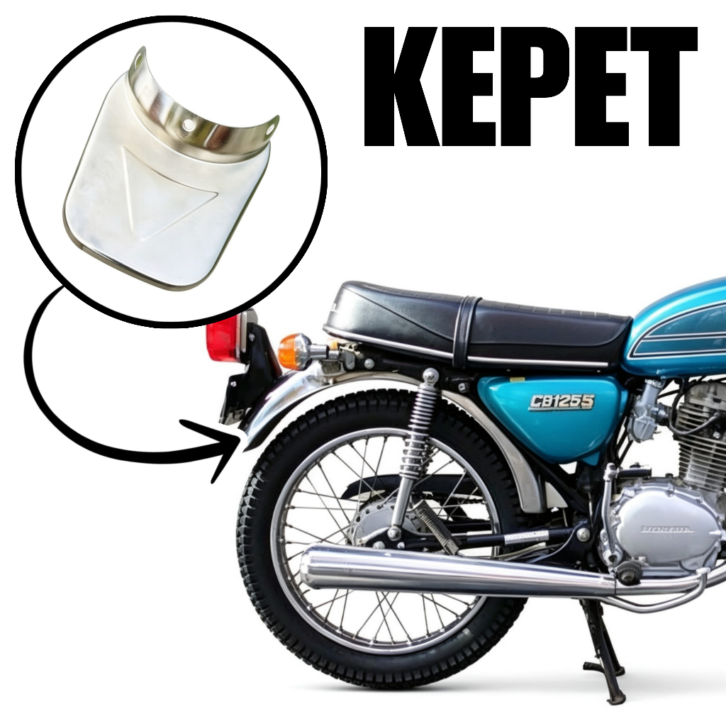 Kepet Slebor CB125 CB100 SHJ Original | Spakbor Talang Air Penahan Lumpur Tebal Chrome CB125 CB100