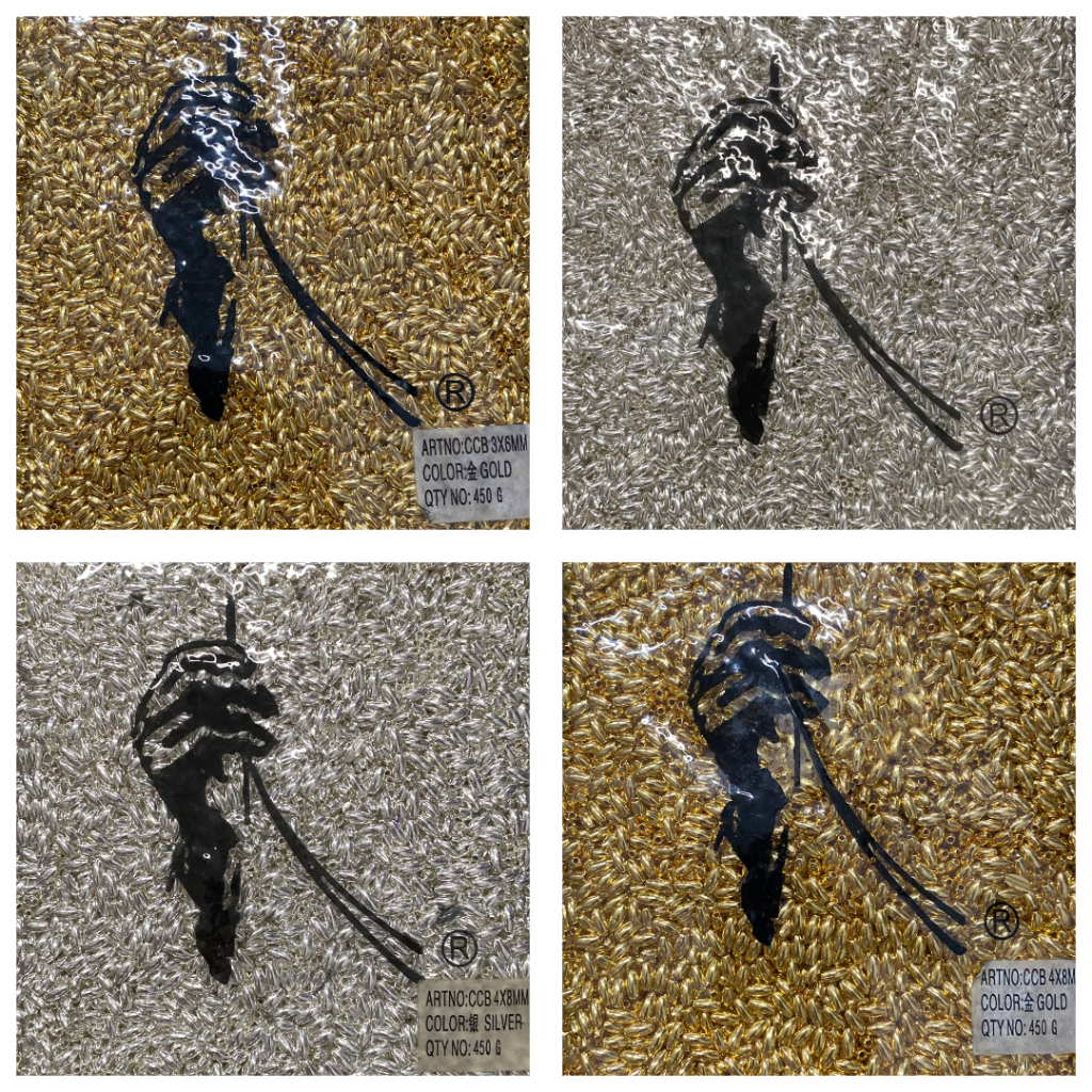 @225GRAM PAYET MUTIARA PADI KUALITAS SEMI JEPANG GOLD & SILVER UK 3X6/4X8 (PD)
