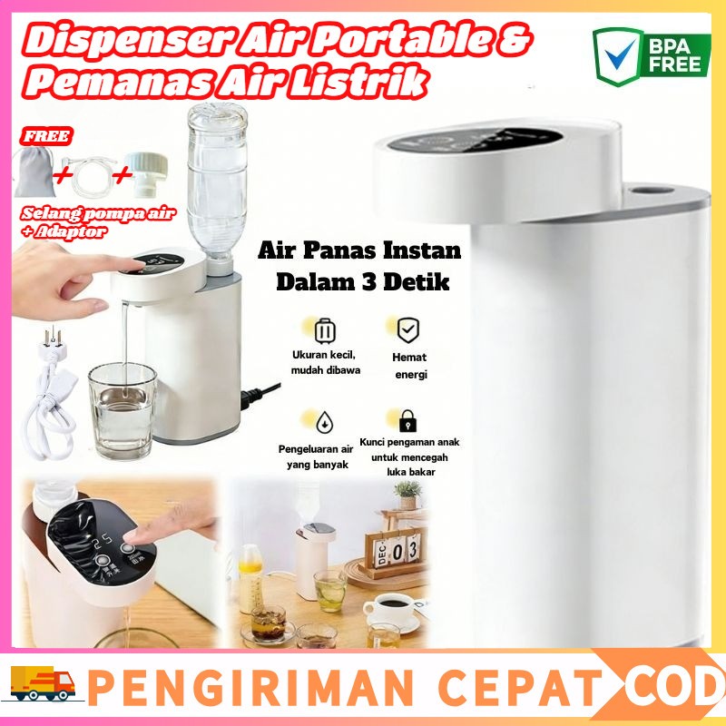 [COD] Dispenser Air Panas Dingin 3 Detik Dispenser Air Portable Lipat Pompa Galon Elektrik Untuk Air