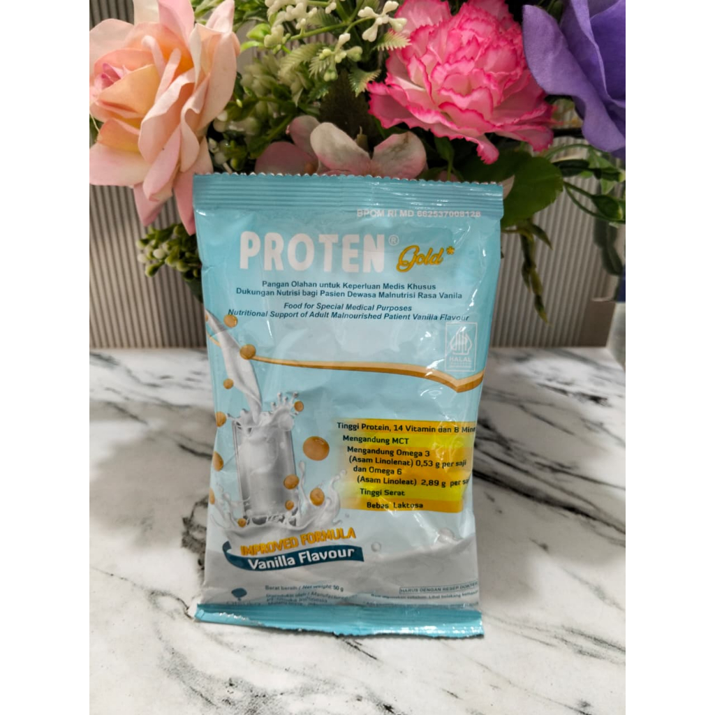 Proten Gold Vanila Sachet 52 gr - Susu Protein
