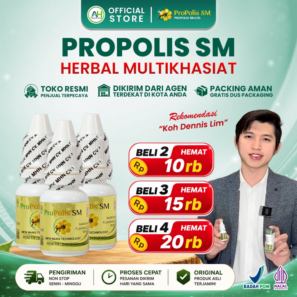 Propolis SM Original Menggunakan Mesin Berteknologi Obat Herbal Multikhasiat Tanpa Efek Samping