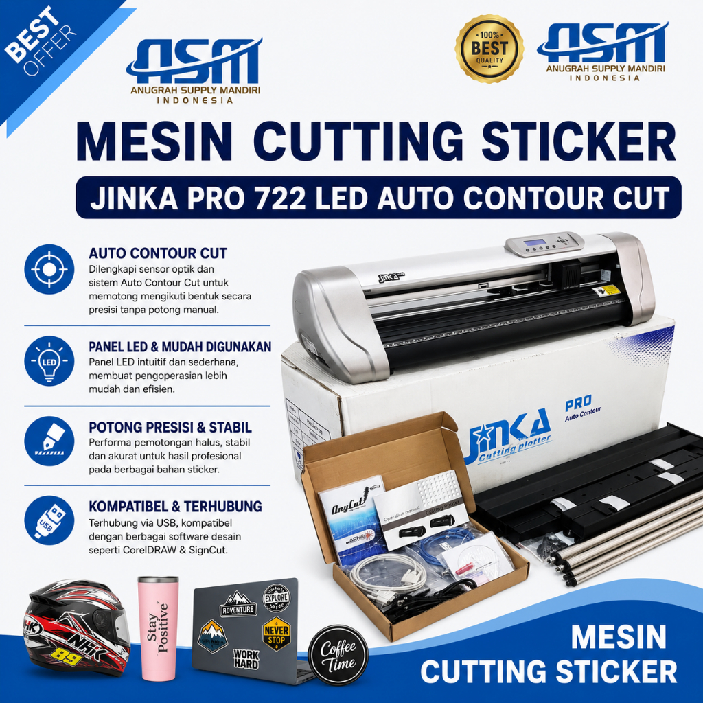 Mesin Cutting Sticker Jinka PRO 722 LED Auto Contour Cut
