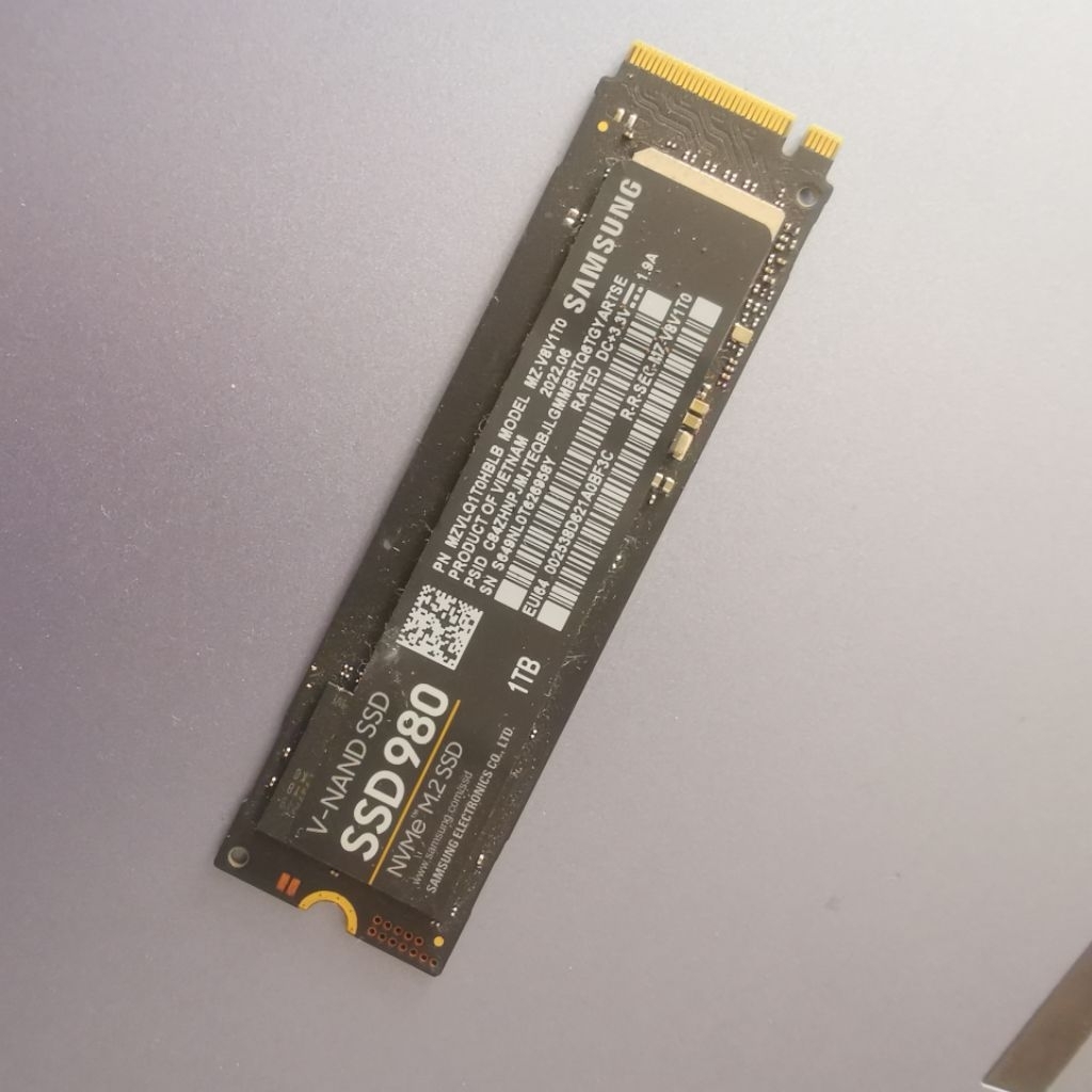 SSD NVMe Samsung 980 1TB Sentinel 100/100