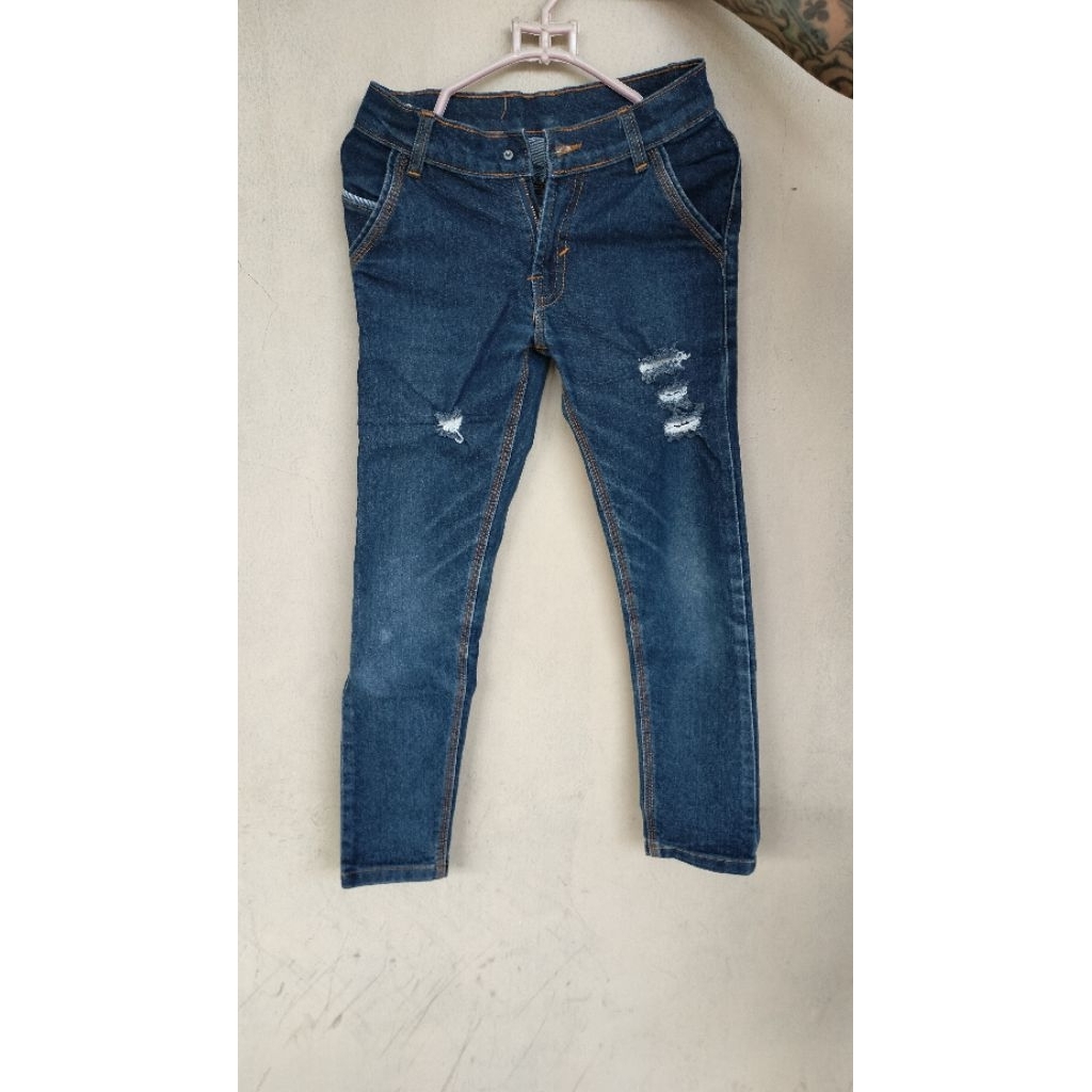 Celana Panjang Jeans Lois Pria Reguler Fit Model Sobek