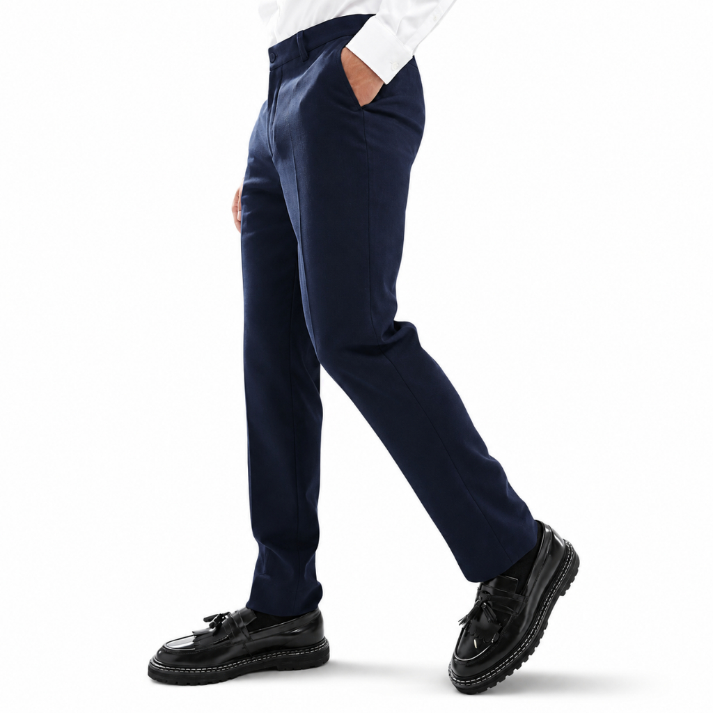 ELTROO - Celana Formal Pria Slimfit Bahan Kain Navy
