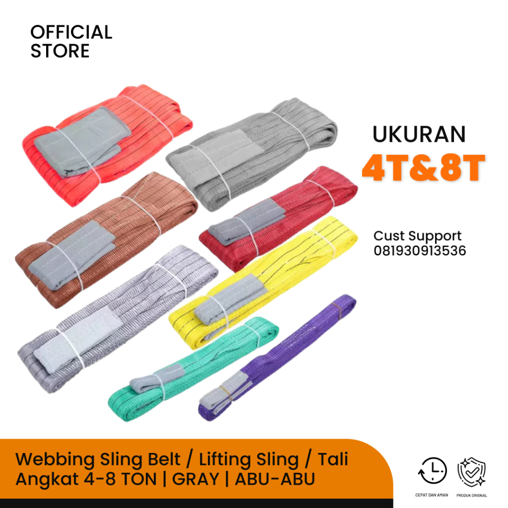 Webbing Sling 4T-8T / Tali Sling Angkat Barang Webbing Sling Belt