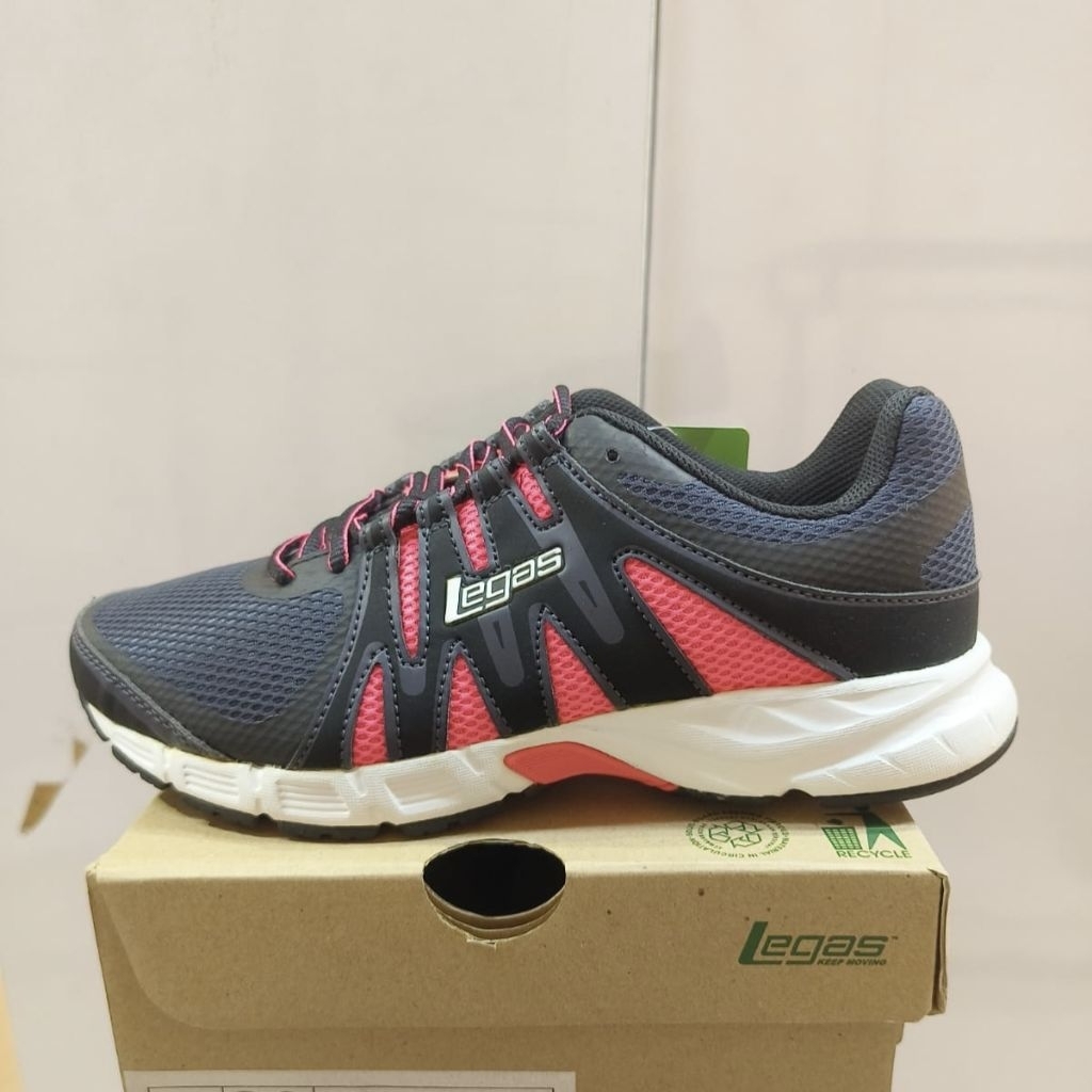 Sepatu League Legas Aurora LA W Hitam Running Shoes Wanita Original