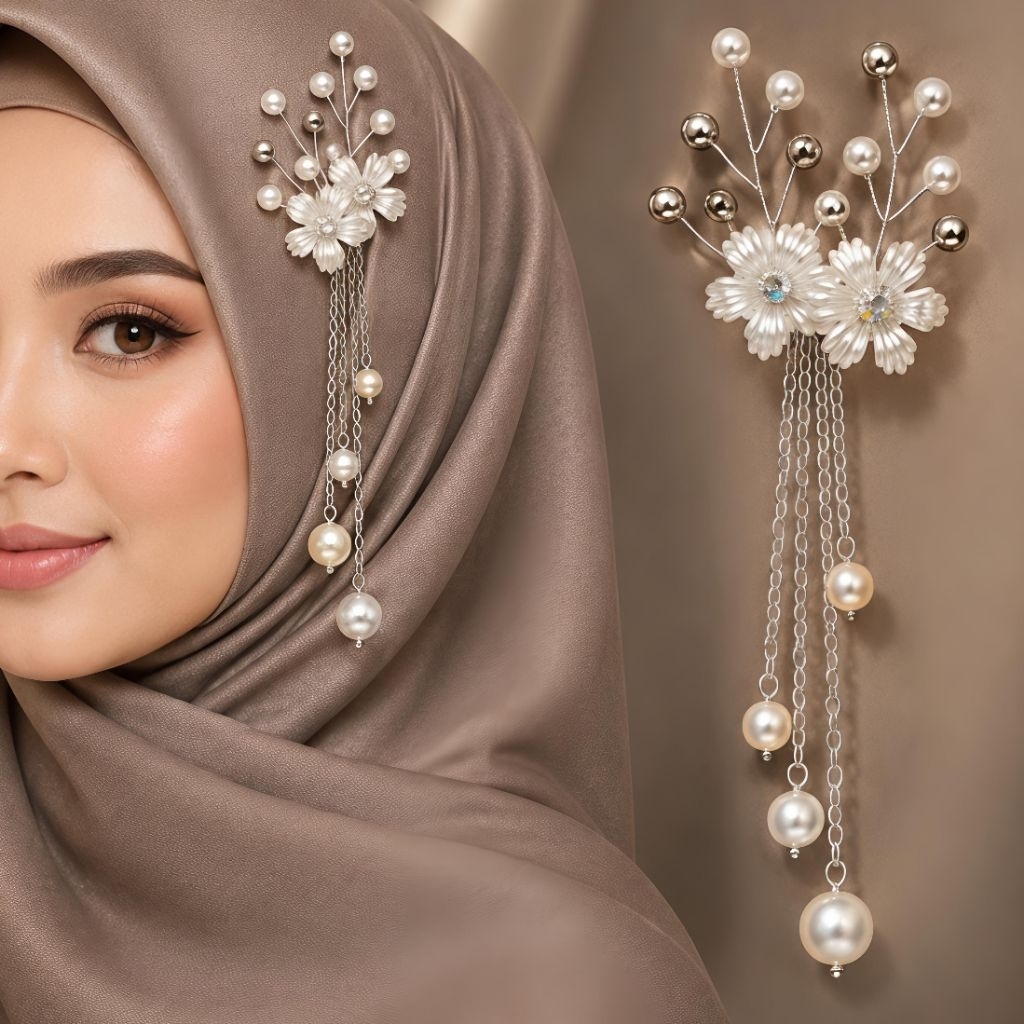 HP-10 BROS HIJAB JUNTAI HEADPIECE HIASAN KEPALA JILBAB BROSS DAGU DADA