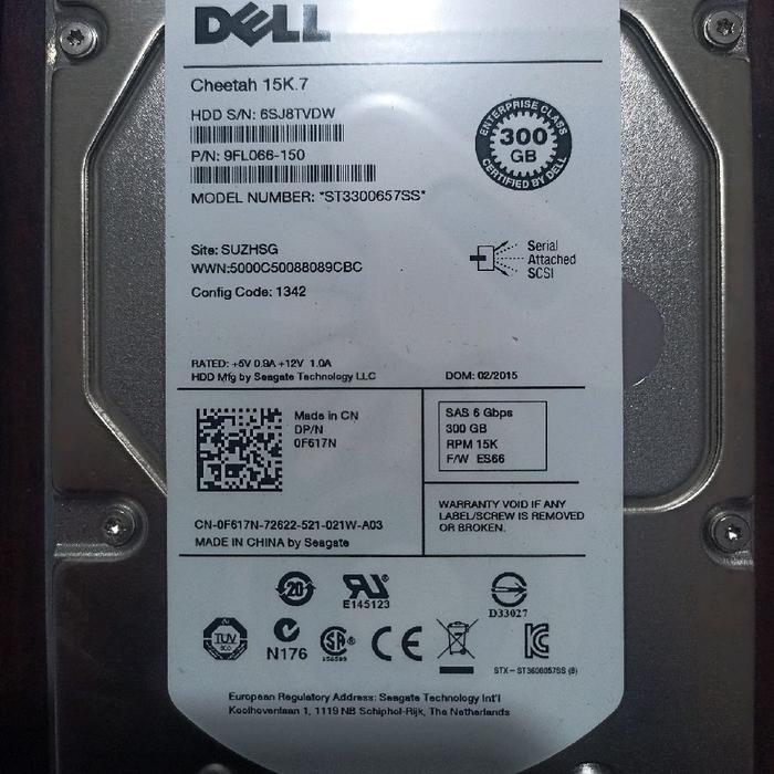 HDD DELL 300GB 15K SAS 6gbps 3.5 inch 0F617N Cheetah 15K.7 ST3300657SS