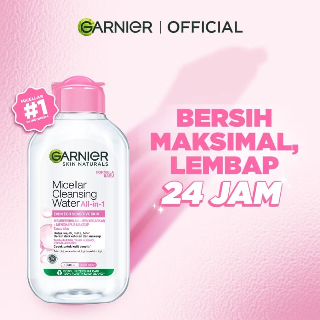 Garnier Micellar Cleansing Water Pink - micellar water garnier - make up remover
