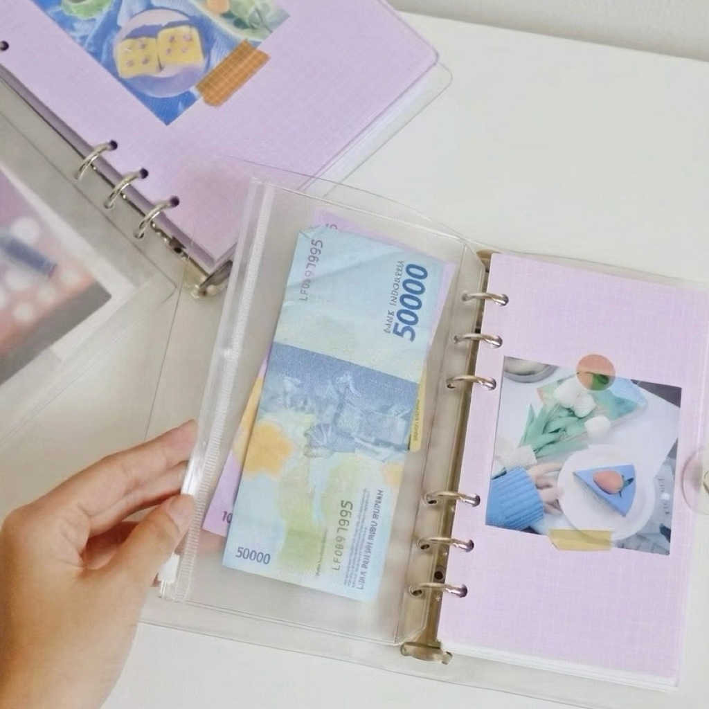 (SIAP KIRIM) SLEEVE BINDER ZIPLOCK KEUANGAN A5 A6 A7 6 RING | ISI BINDER ZIPLOCK | SLEEVE BINDER A5 
