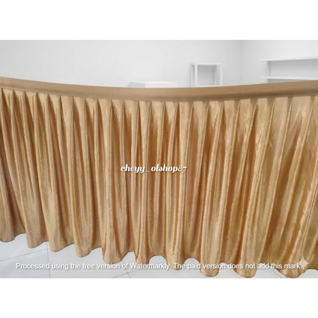 Rok Meja Prasmanan Rempel Filamin Premium 70x300cm | Skirting Meja Catering Dekorasi Pesta Wedding