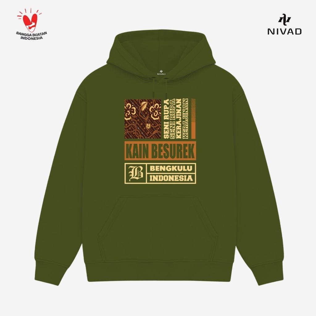 Nivad Sweater Hoodie Kesenian Tradisional Bengkulu Kain Besurek