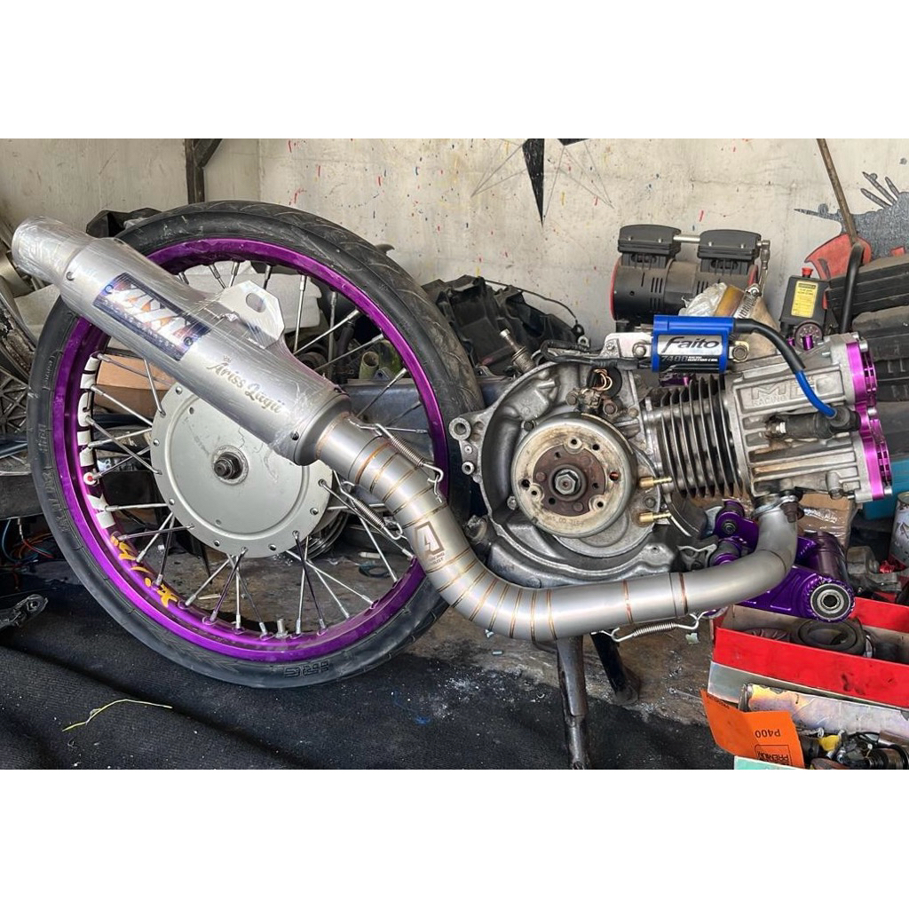 KNALPOT MIO 4 KLEP HEAD MX MG RACING VAPOURBLASTING