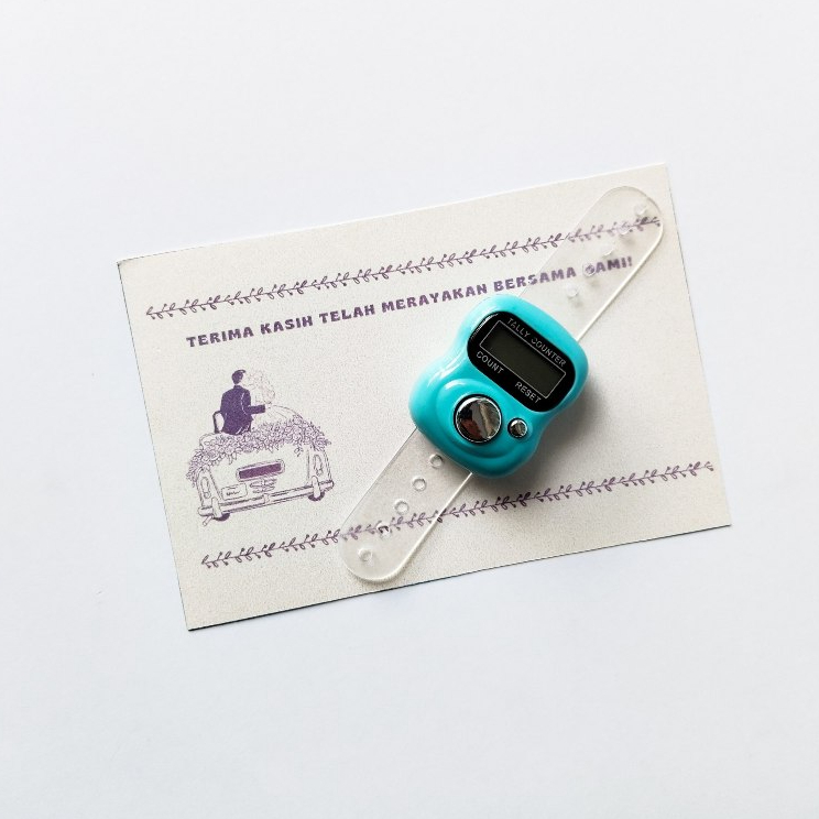 Souvenir Pernikahan Tasbih Mini Digital + Free Kartu Ucapan/Souvenir Wedding Bermanfaat Tasbih Digit