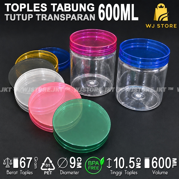 TOPLES TABUNG TRANSPARAN 600ML / TOPLES 600ML