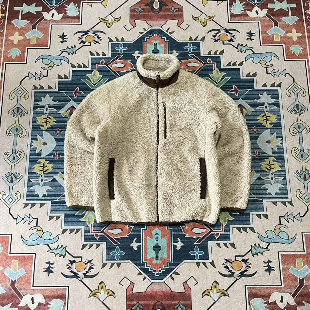 Uniqlo Sherpa Fleece Jacket Boa Fleece Full Zip Cream Brown Winter Outdoor Unisex