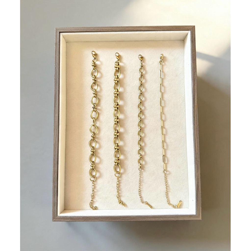gold bracelet chain stainless steel — pearl of delle
