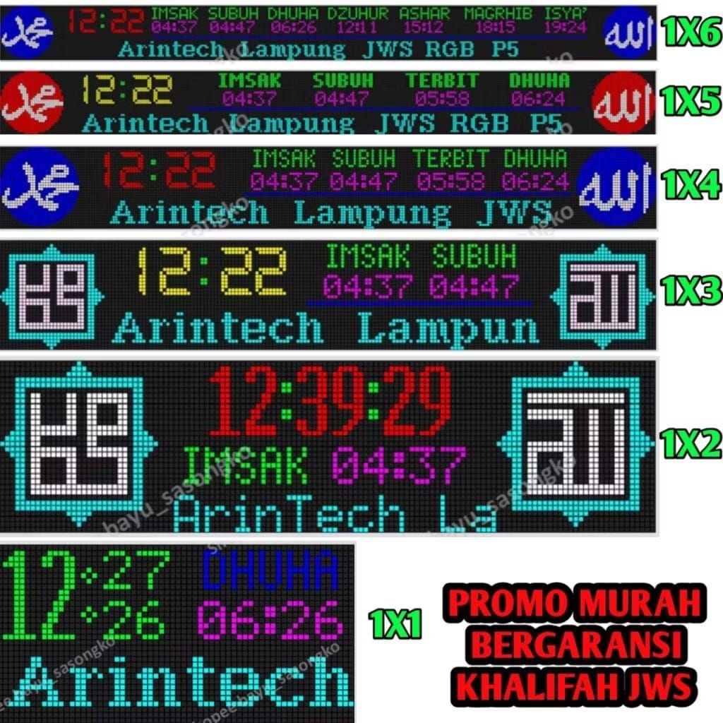 PROMO CONTROLLER KHALIFAH JWS ESP P5 RGB 1 baris, auto tartil