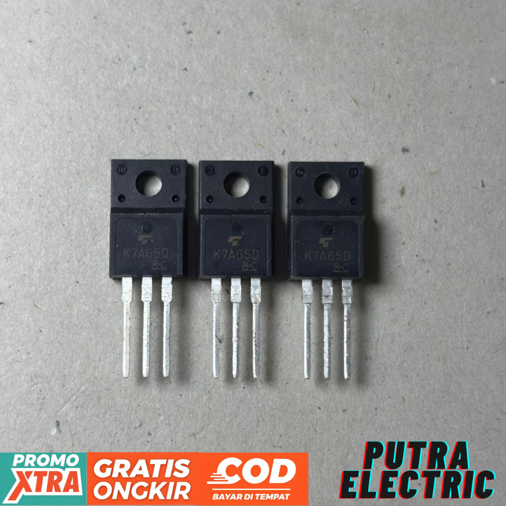 MOSFET K 7A65 D ASLI ORIGINAL IC TRANSISTOR K7A65D DIP 7A65 KUALITAS BAIK