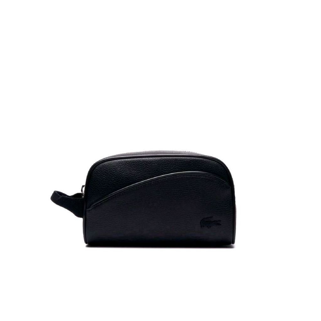 Lacoste Men's Angy Mesh Pocket Vanity Bag Original Clutch Pria - Black