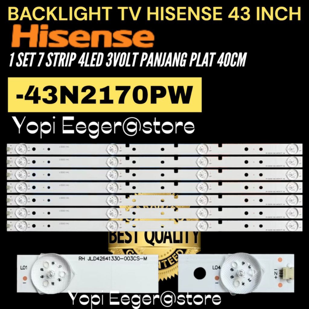 BACKLIGHT TV LED HISENSE 43 INCH 43N2170 BACKLIGHT TV HISENSE 43 INCH