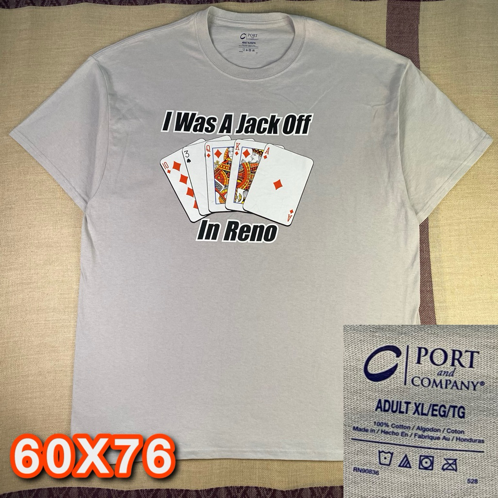 Kaos Vintage port and company - T-Shirt Kartu Remi Bahan Katun Premium - Abu-abu