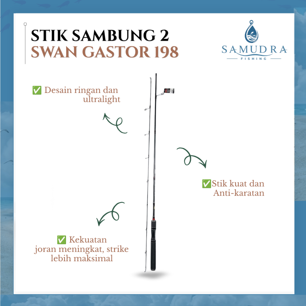 Joran Pancing Swan Gastor 198 210 Joran Spinning Casting Alat Pancing Original