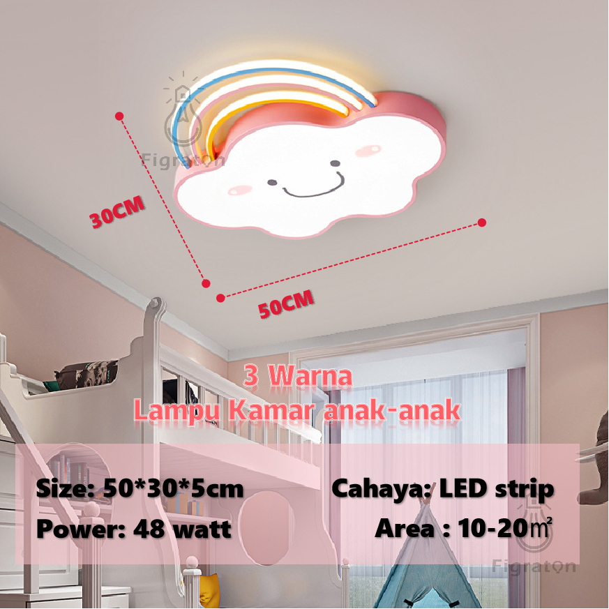 HOT SALE Lampu Plafon Kamar Anak Lampu hias kartun kamar tidur bentuk awan pelangi lampu hias plafon