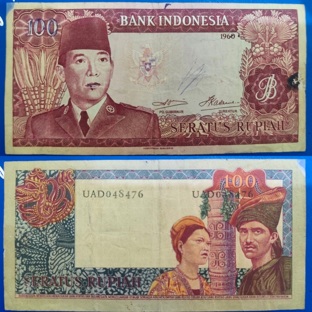 Uang Kuno 100 rupiah seri Soekarno tahun 1960