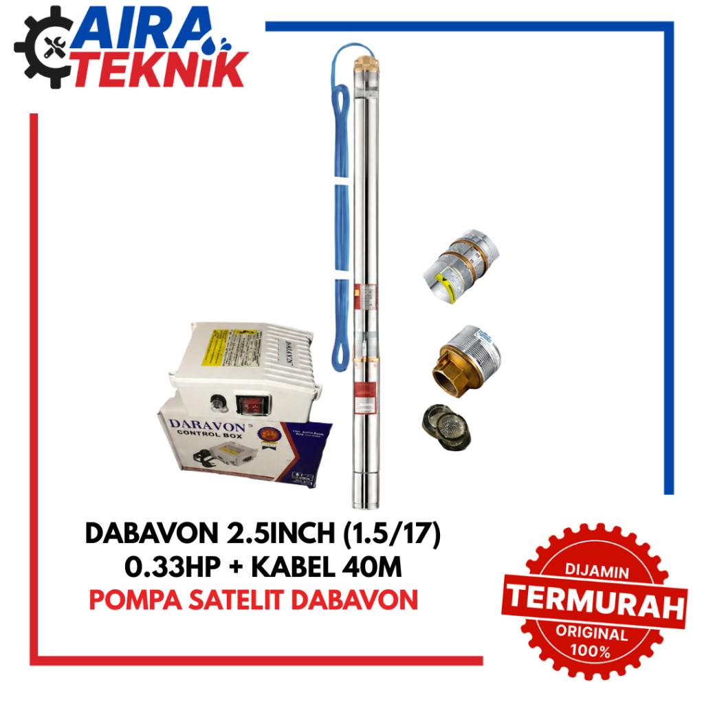[POMPA SATELIT] DABAVON 2.5"/2.5INCH 1.5/17 0,33HP + KABEL 40m