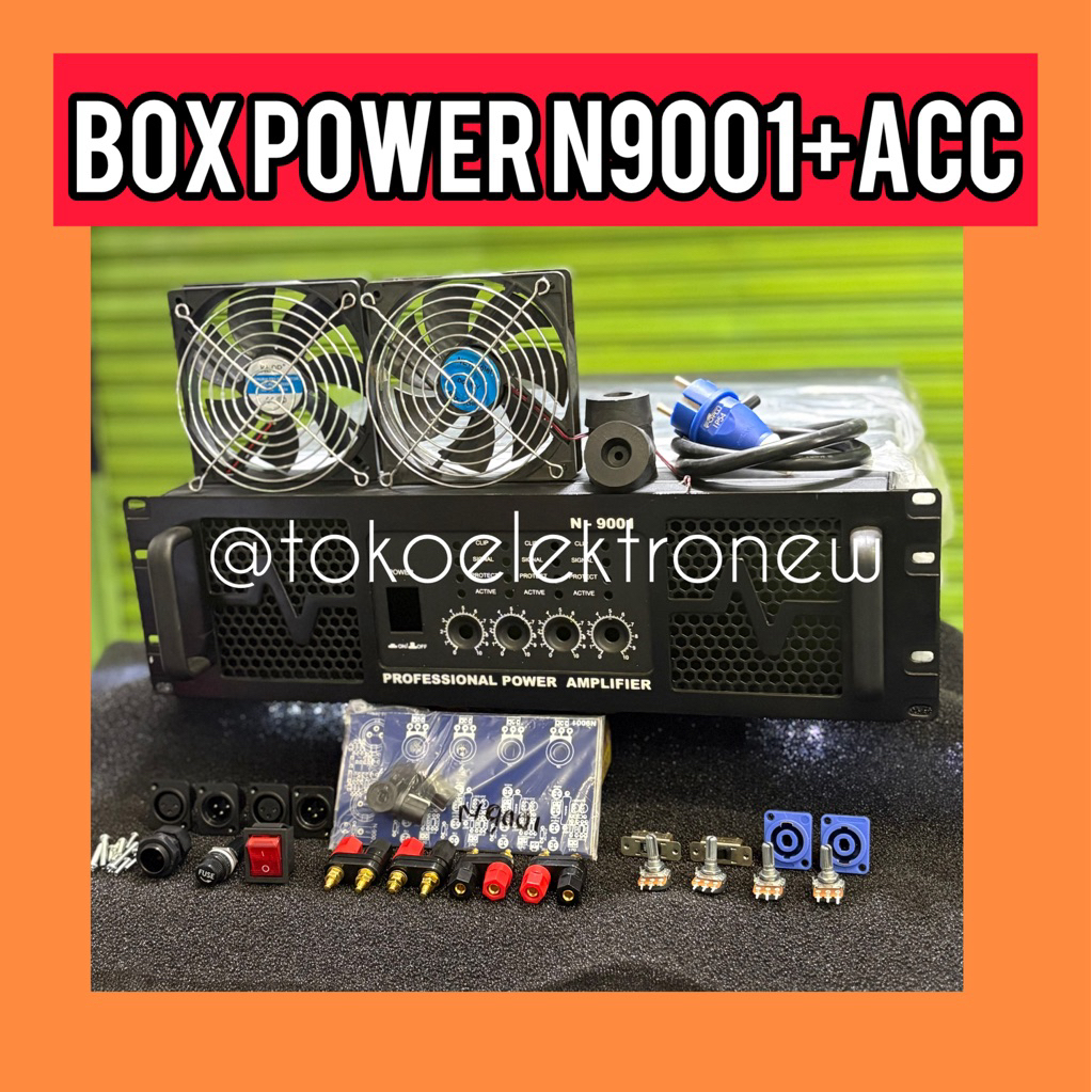 BOX POWER AMPLIFIER 4CHANNEL N9001+AKSESORIES