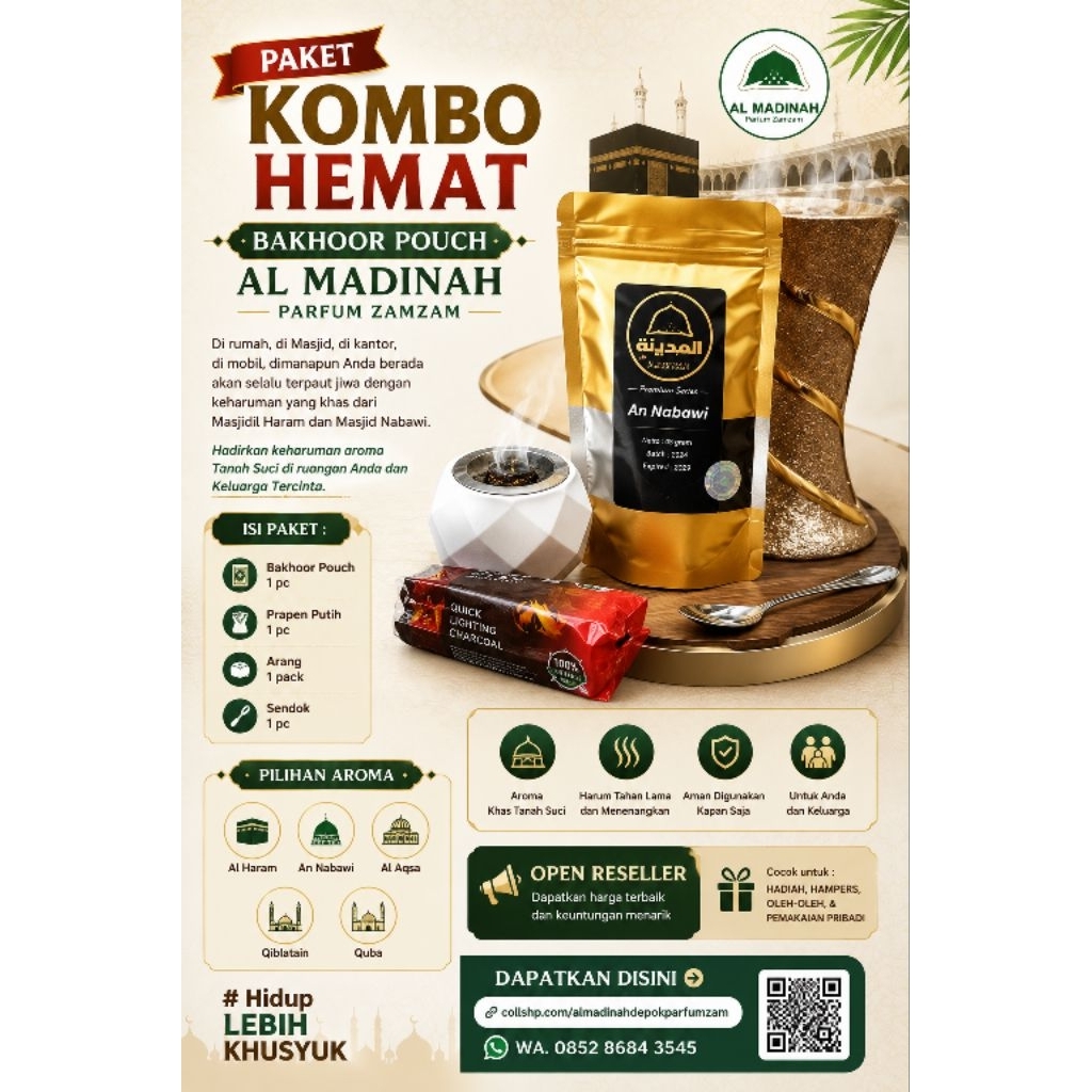 PAKET HEMAT BAKHOOR SERIES PREMIUM POUCH - Bakhoor Premium Grade Pouch 45 gr - Buhur Bukhur Arab Dup