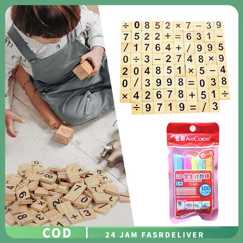 1set Alat Berhitung Anak Sd Kayu Alat Berhitung Untuk Anak Tk Diy Mainan Berhitung Anak Multifungsi