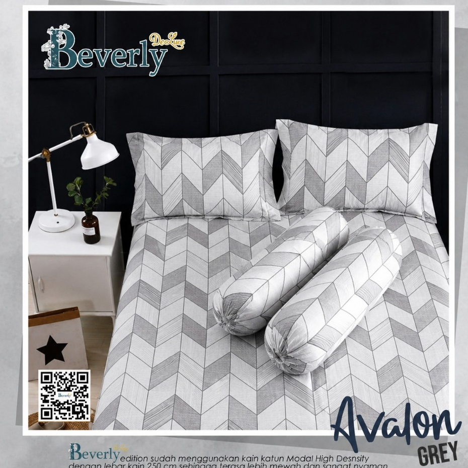 Sprei Katun BEVERLY Avalon Khaki & Grey Ukuran 90x200 100x200 120x200 160x200 180x200 200x200