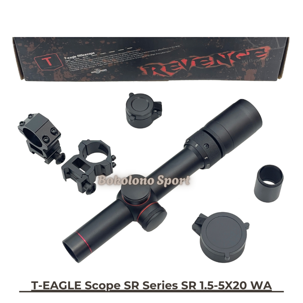 T-EAGLE Scope SR Series SR 1.5-5X20 WA + SUNHIDE TELESKOP BERKUALITAS SUPER JERNIH ANTI GETAR