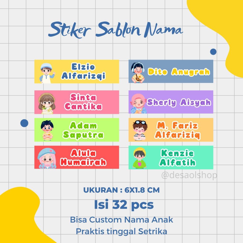 STIKER SABLON CUSTOM NAMA