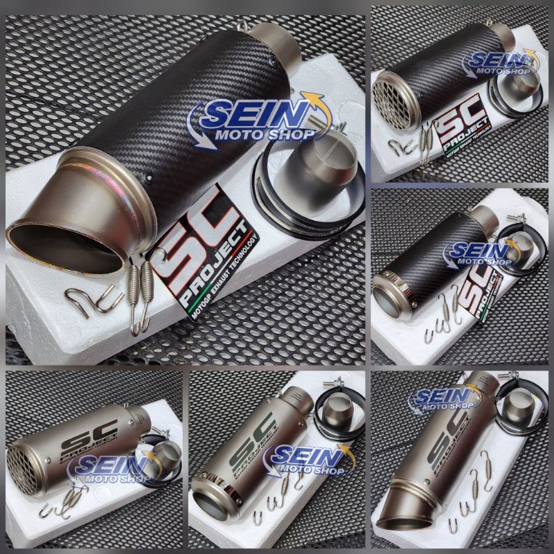 Slencer Knalpot Sc Project Import Grade Ori Carbon Jaring Pelangi