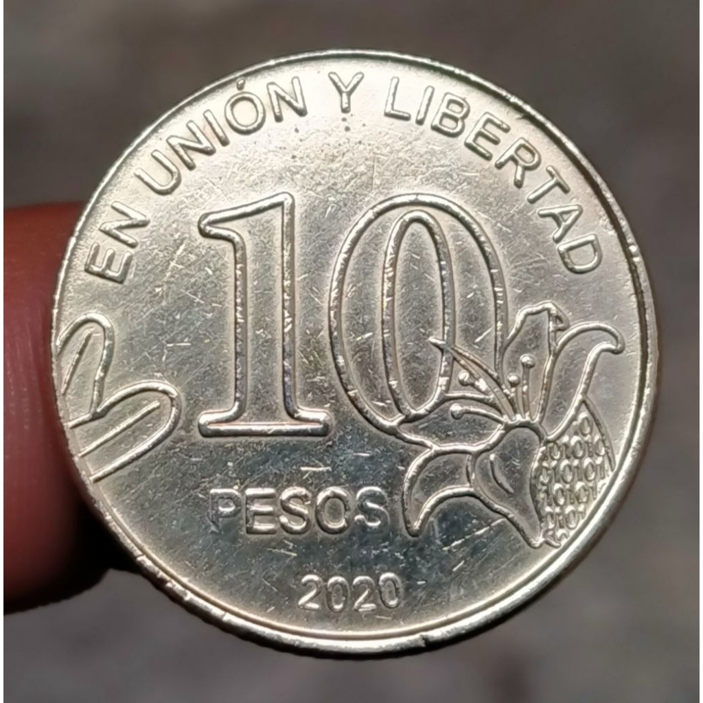 Koin Argentina 10 Peso Pohon Calden 2020 Perak Nikel / Alpaka
