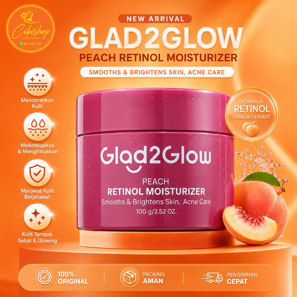 GLAD2GLOW MOISTURIZER BRIGHTENING POMEGRANATE 100g | MOISTURIZER RETINOL 100g| MOISTURIZER DARK SPOT
