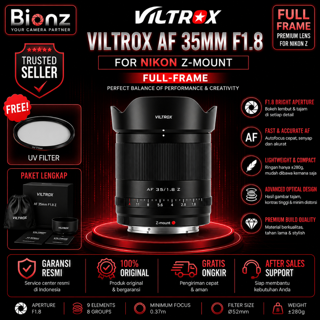 Viltrox AF 35mm F/1.8 STM for Nikon Z 35mm F1.8 Full frame Nikon Z-Mount Resmi