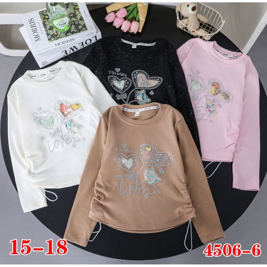 IMPORT - Atasan Premium Anak Perempuan Usia 3-7Thn (AK 4506-6 KUPUPRETTY/LOVE KCG/TAS LV/D)