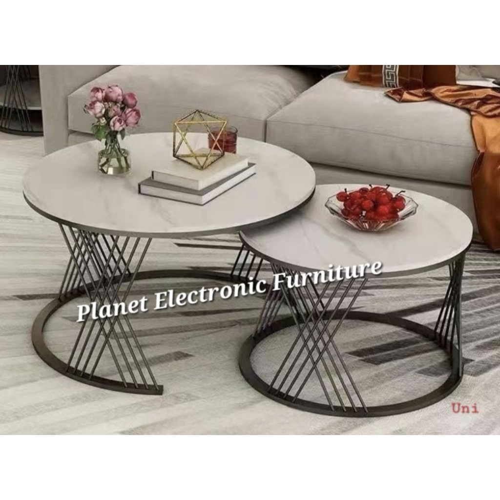 Meja tamu Granit kaki besi Coffee table meja kopi meja granit meja sofa