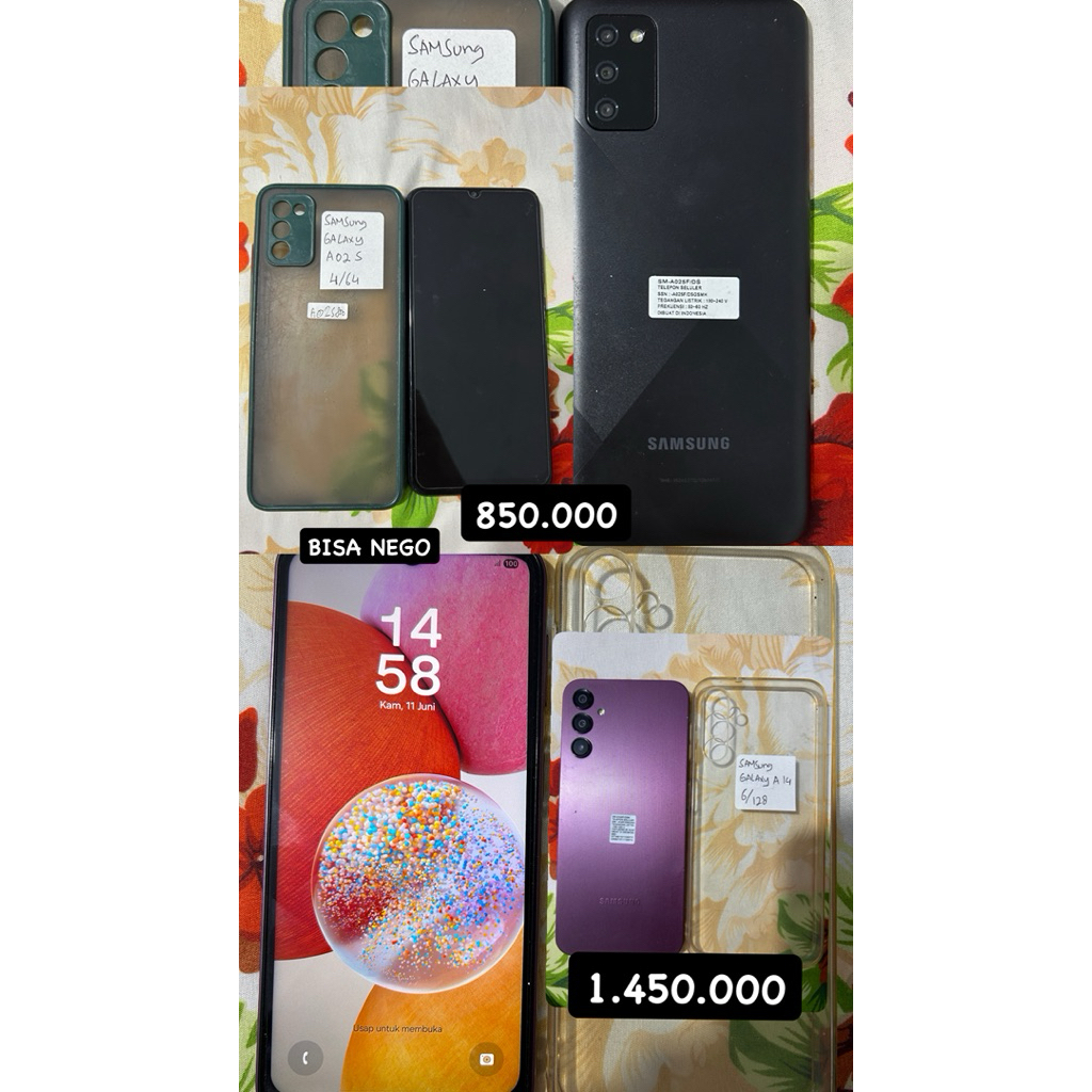 Jual HP Samsung Second Murah & Siap Pakai | SAMSUNG A14, A05, A13, A21s, A03s, A02s