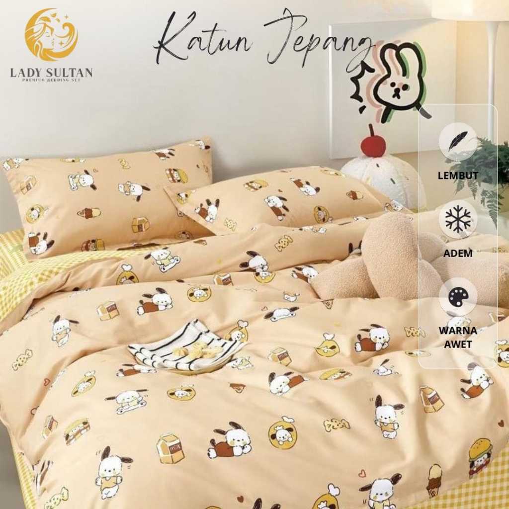 Lady Sultan Sprei dan Bedcover Set 100% Katun Jepang Motif Cinnamoroll