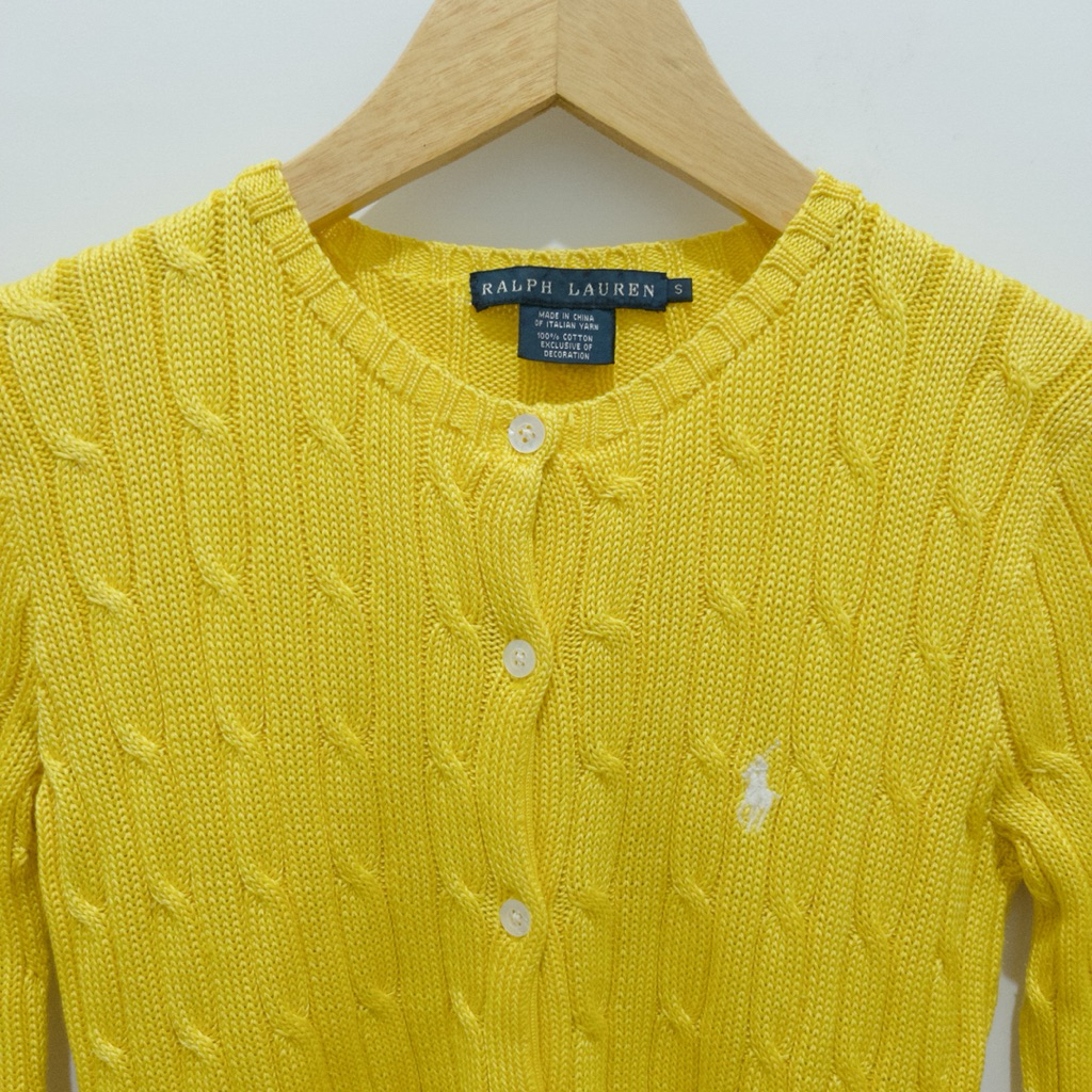 Ralph Lauren Yellow Cable Cardigan